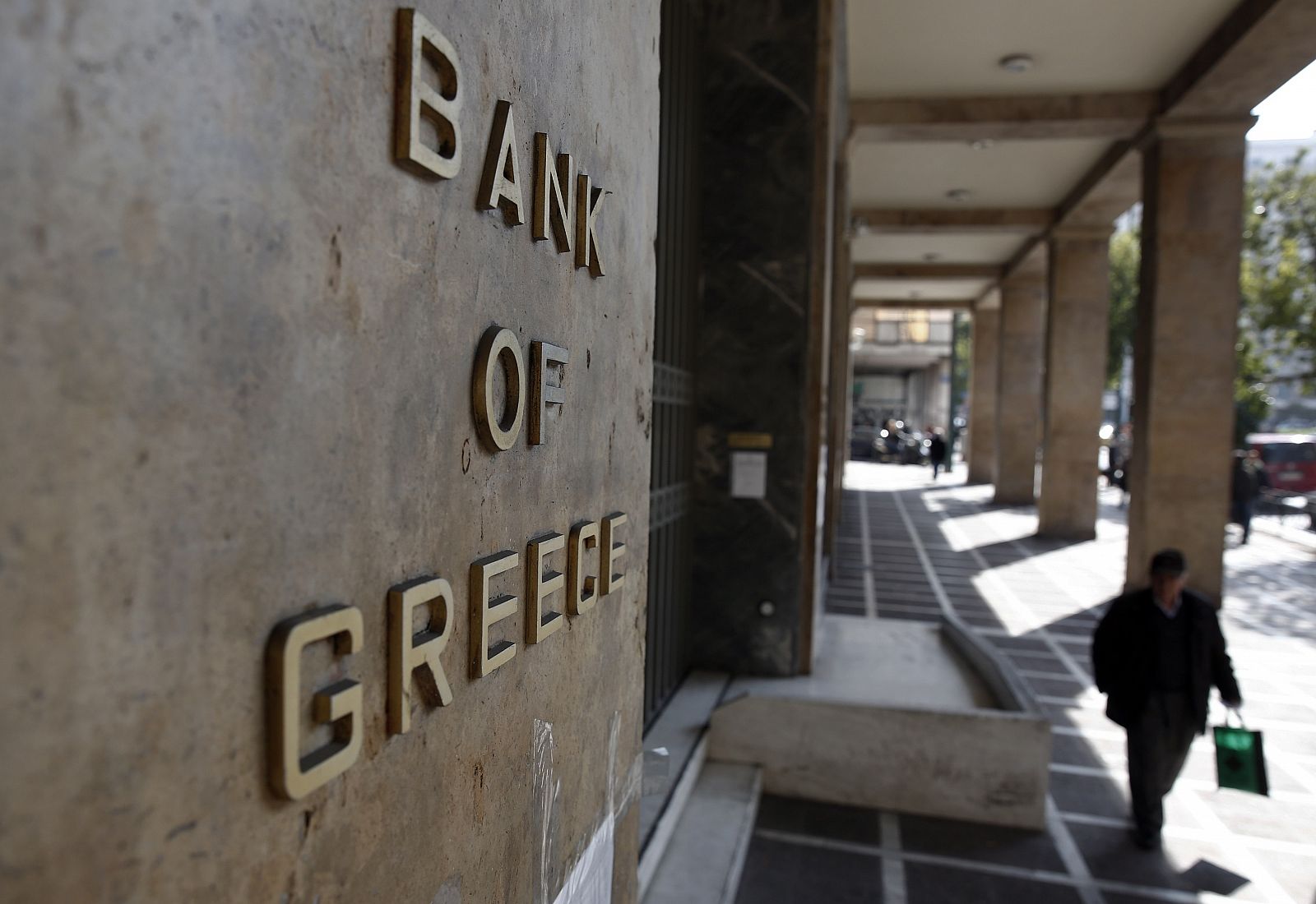 Imagen del exterior de la sede del Banco de Grecia