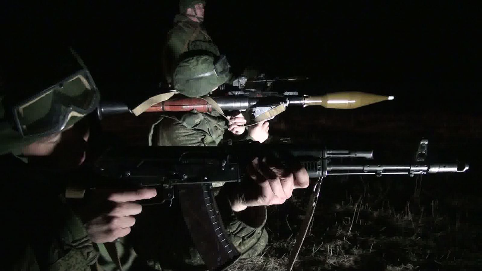 Imagen tomada de un vídeo de las maniobras rusas en Rostov del Don, cerca de la frontera con Ucrania