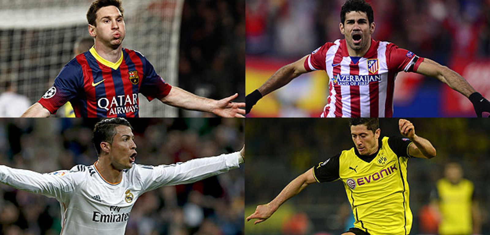 Messi, Diego Costa, Cristiano Ronaldo y Lewandowski, cuatro figuras para dos duelos apasionantes de cuartos de final de Champions.