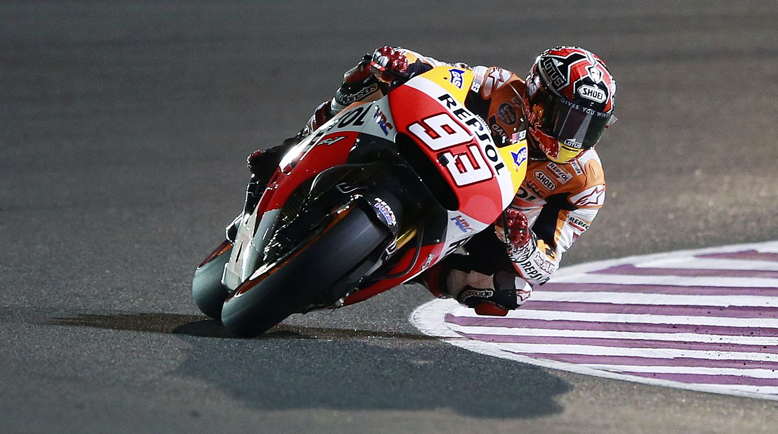 Marc Márquez, en los entrenamientos en Losail.