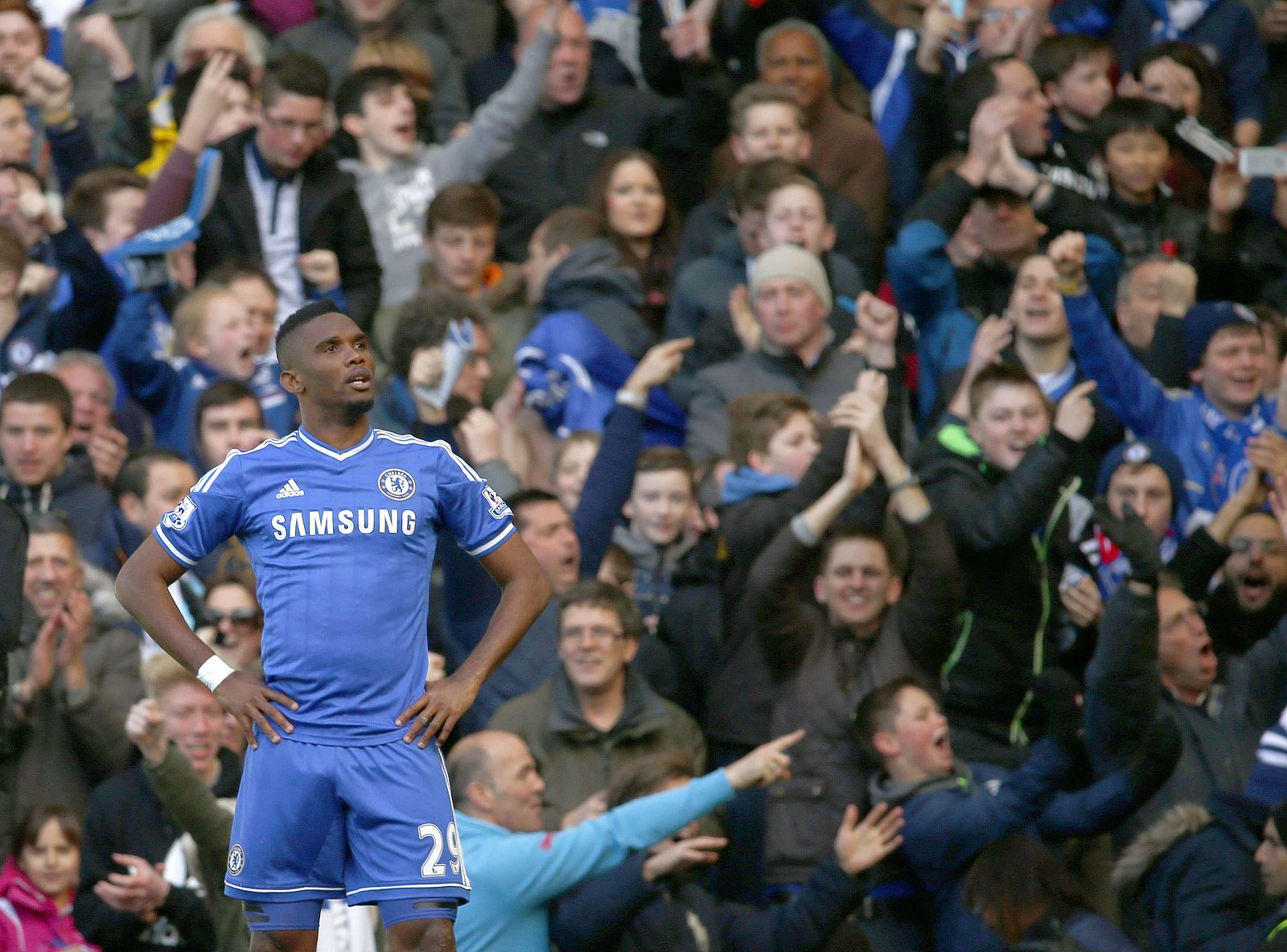 El delantero camerunés Samuel Eto'o, en un partido con el Chelsea