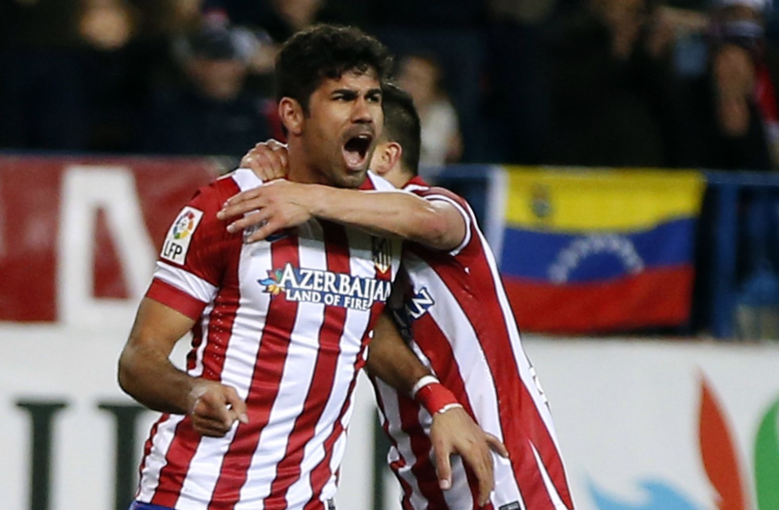 Diego Costa, del Atlético de Madrid, celebra el gol al Granada