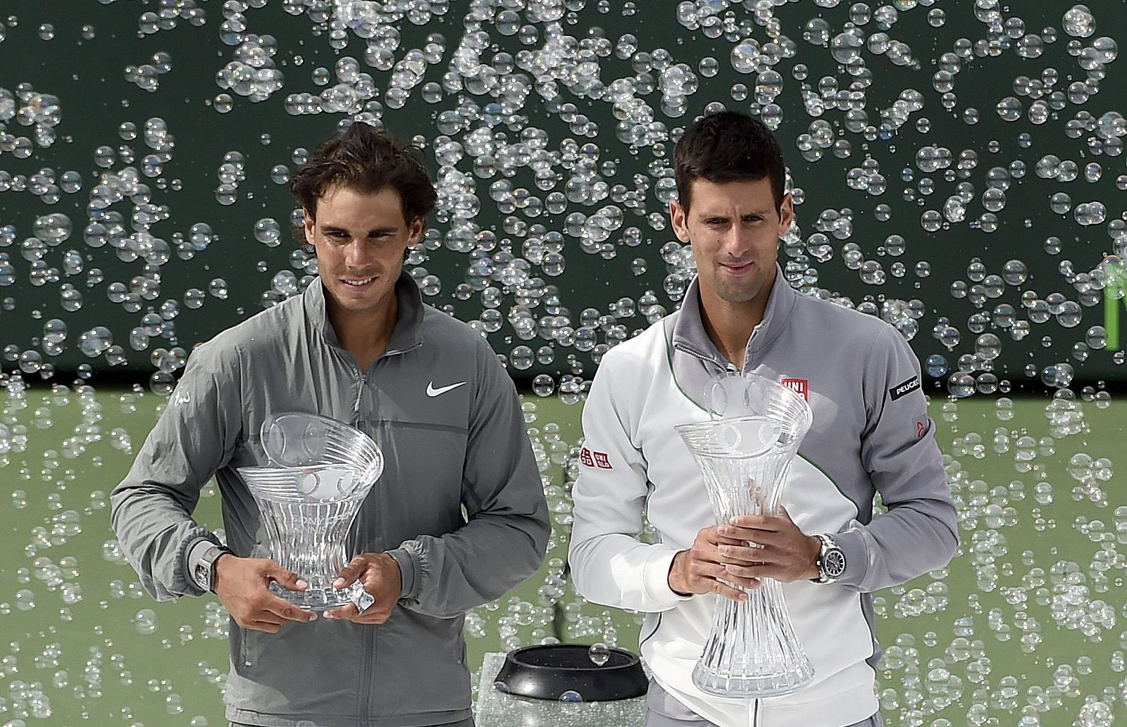 Nadal y Djokovic, tras la final del torneo de Miami