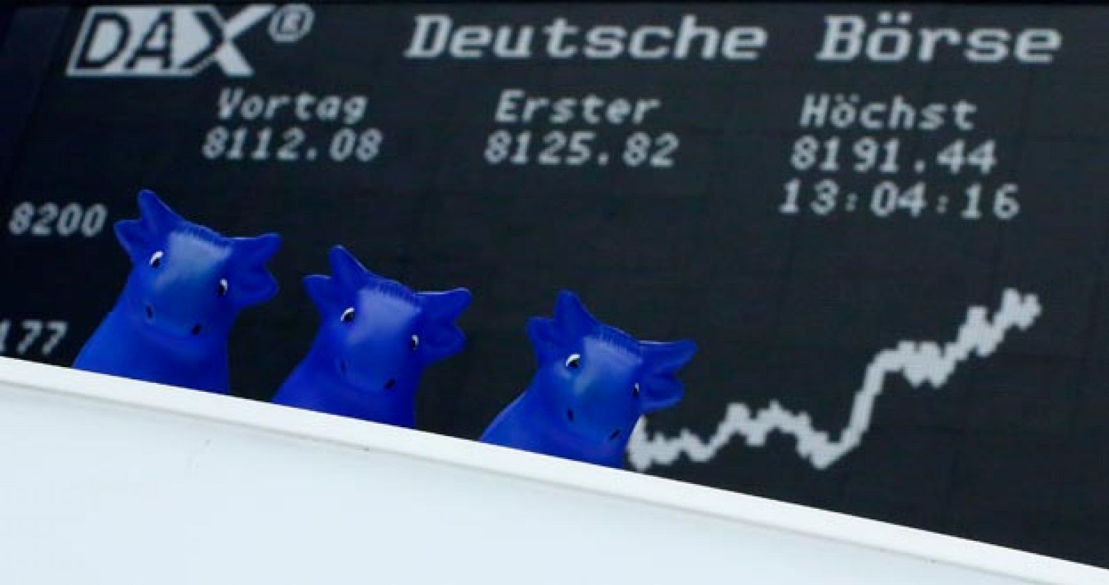 Imagen de una pantalla de la Bolsa alemana