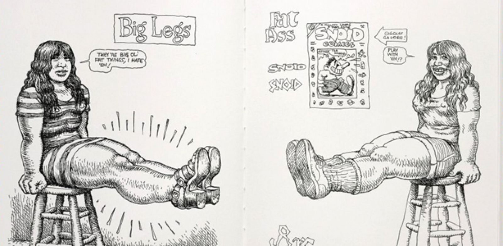 Fragmento de una ilustración de 'Robert Crumb. Sketchbooks 1964-1982'