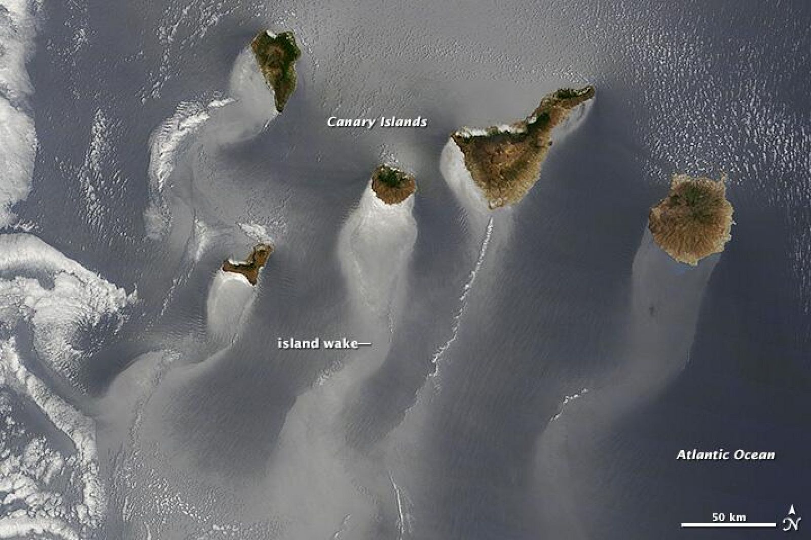 El archipiélago de Canarias, imagen del año 2014 para la NASA.