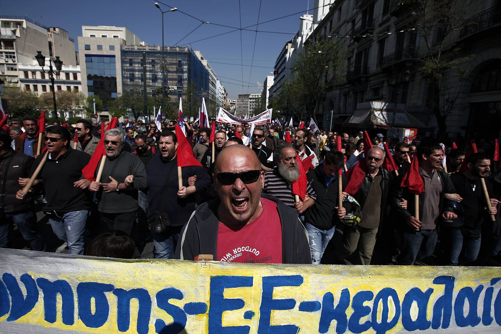 Manifestación en Atenas