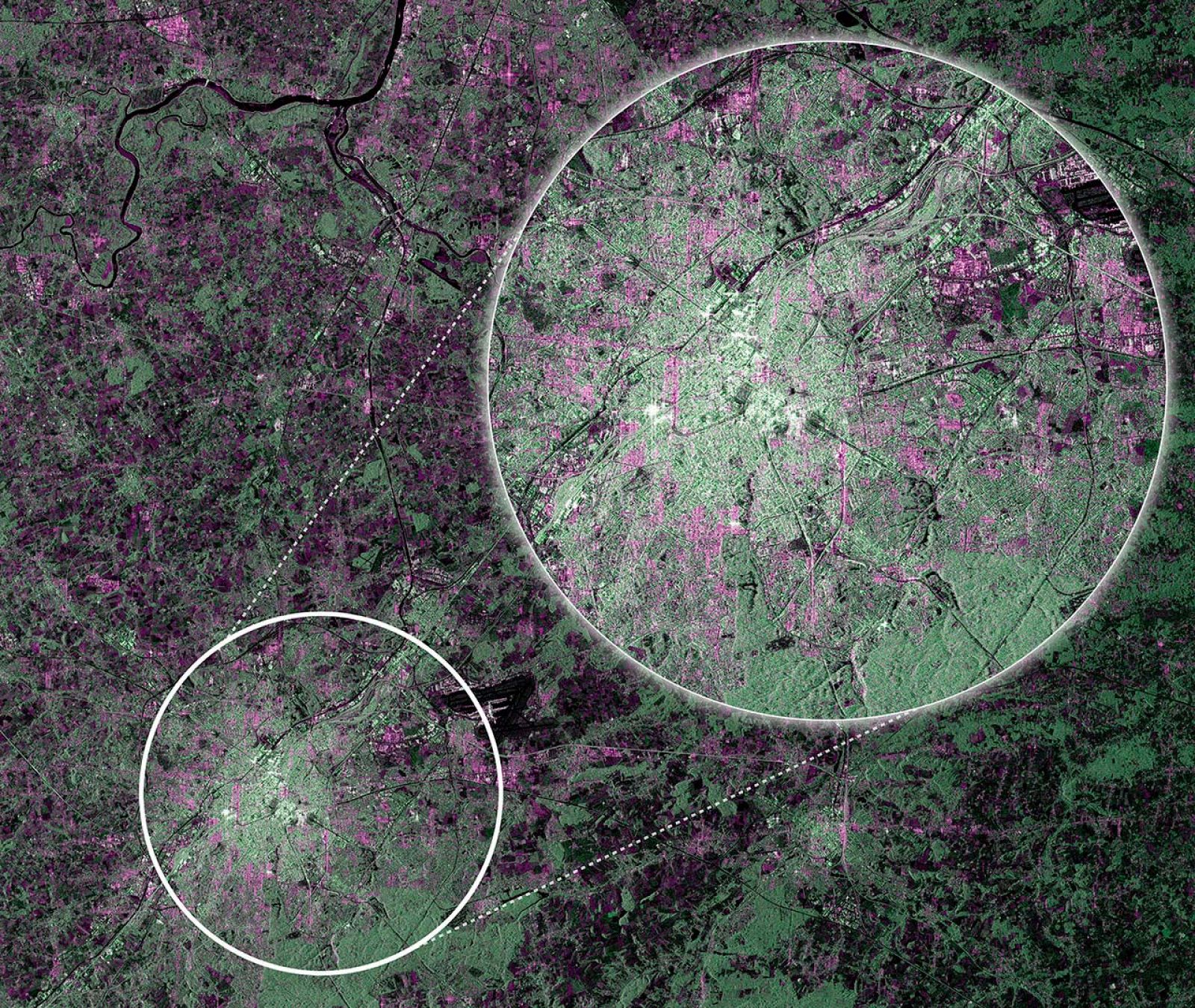 Sentinel-1A ha captado una imagen de 80 km de Bruselas.