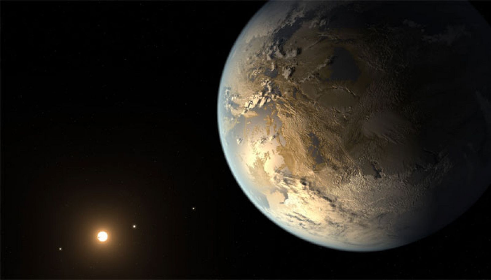 Recreación del exoplaneta Kepler-186f, el primero potencialmente habitable