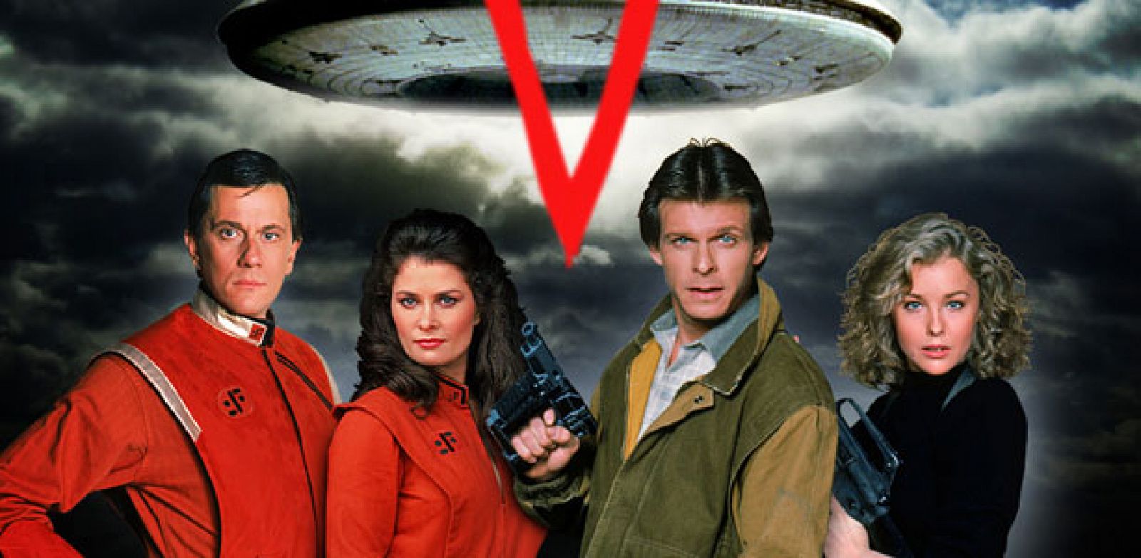 Foto promocional de 'V' con  Steven, Diana, Mike Donovan y Julie Parrish