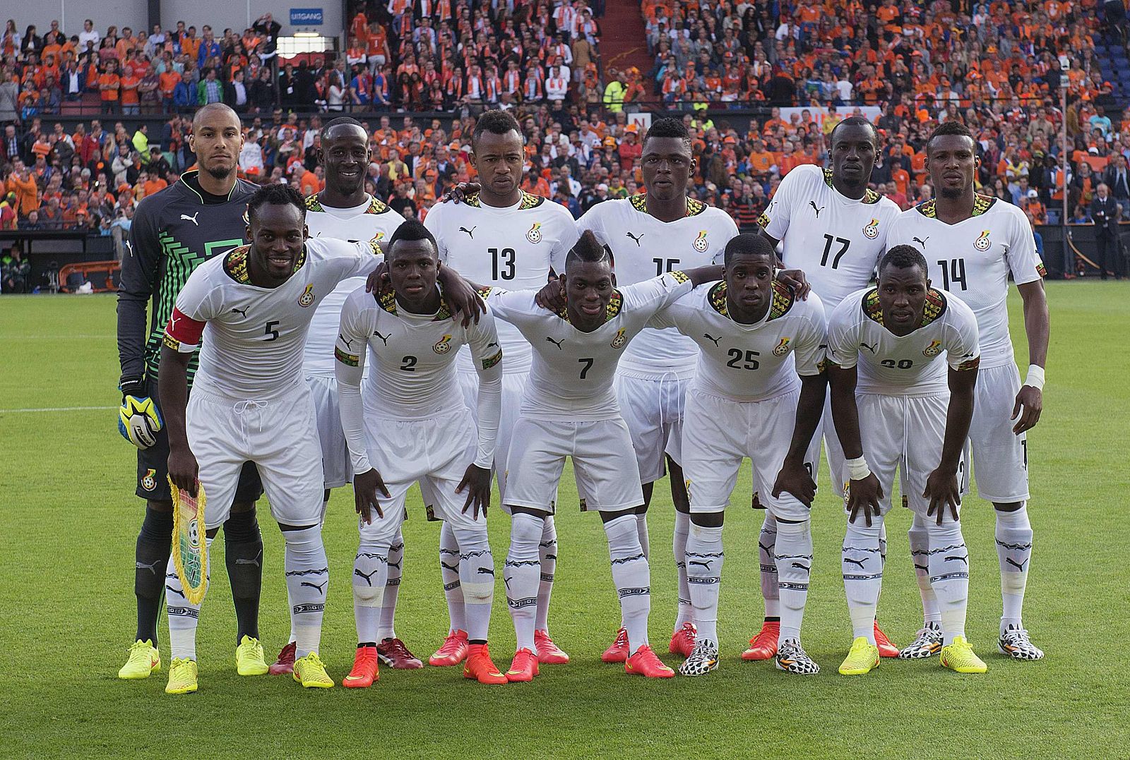 La selección de Ghana posa antes de un amistoso de preparación