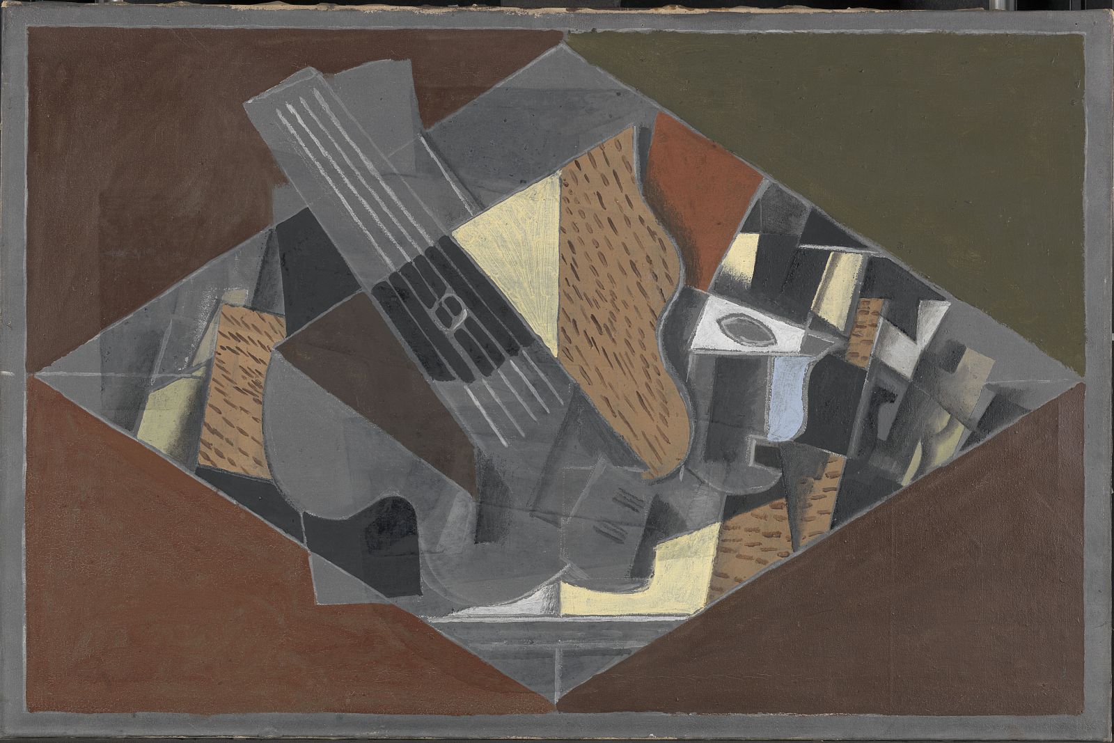 'Guitarra y vaso (Guitare et verre), (1917). Georges Braque. Kröller-Müller Museum, Otterlo.