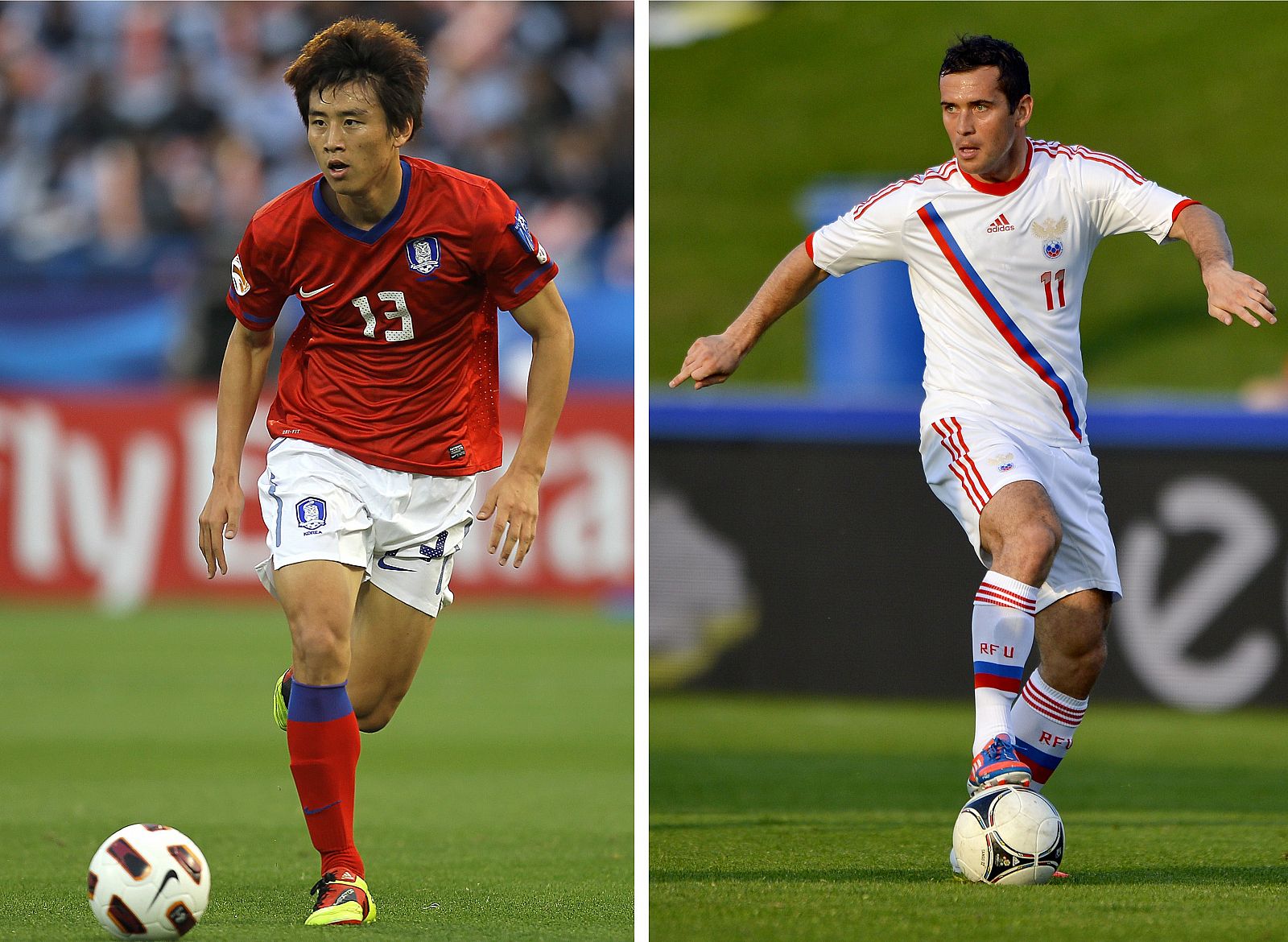 El coreano Koo Ja-Cheol y el ruso Alexander Kerzhakov se verán las caras en el partido.