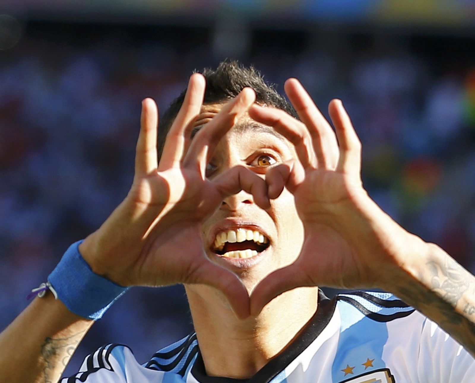 Ángel Di Maria celebra el gol de la victoria, marcado en el minuto 117.