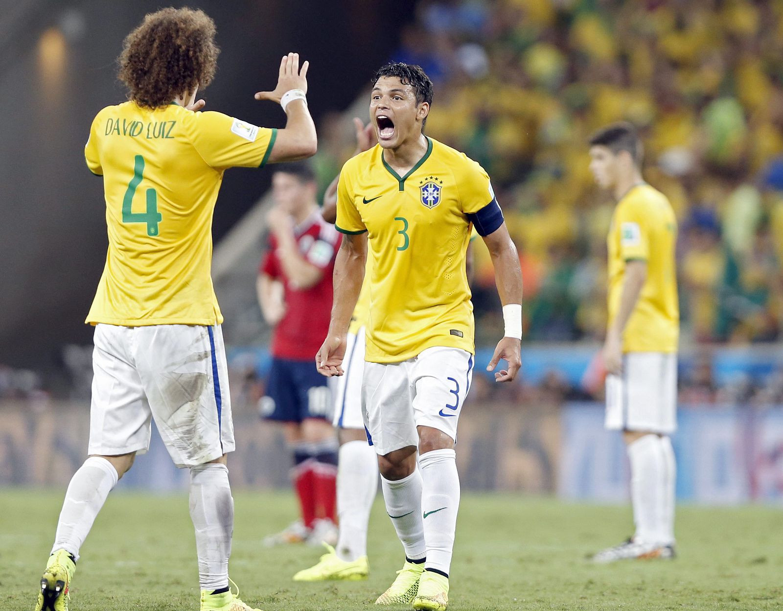David Luiz y Thiago Silva, los protagonistas del Brasil - Colombia