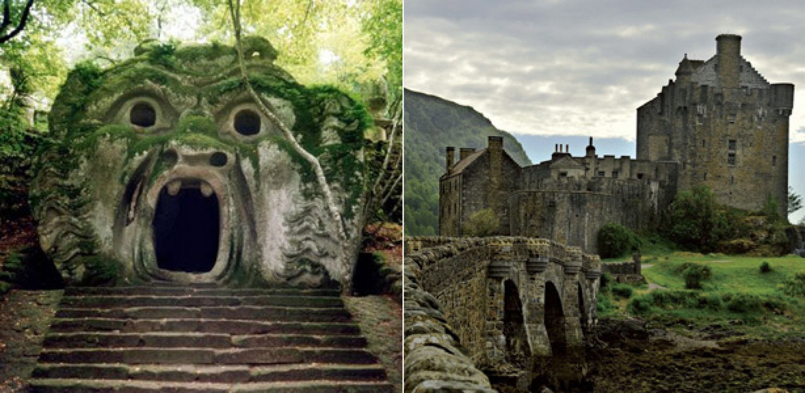 Dos lugares encantados: Bomarzo, el jardín de los monstruos y el Eilean Donan Castle, en Escocia