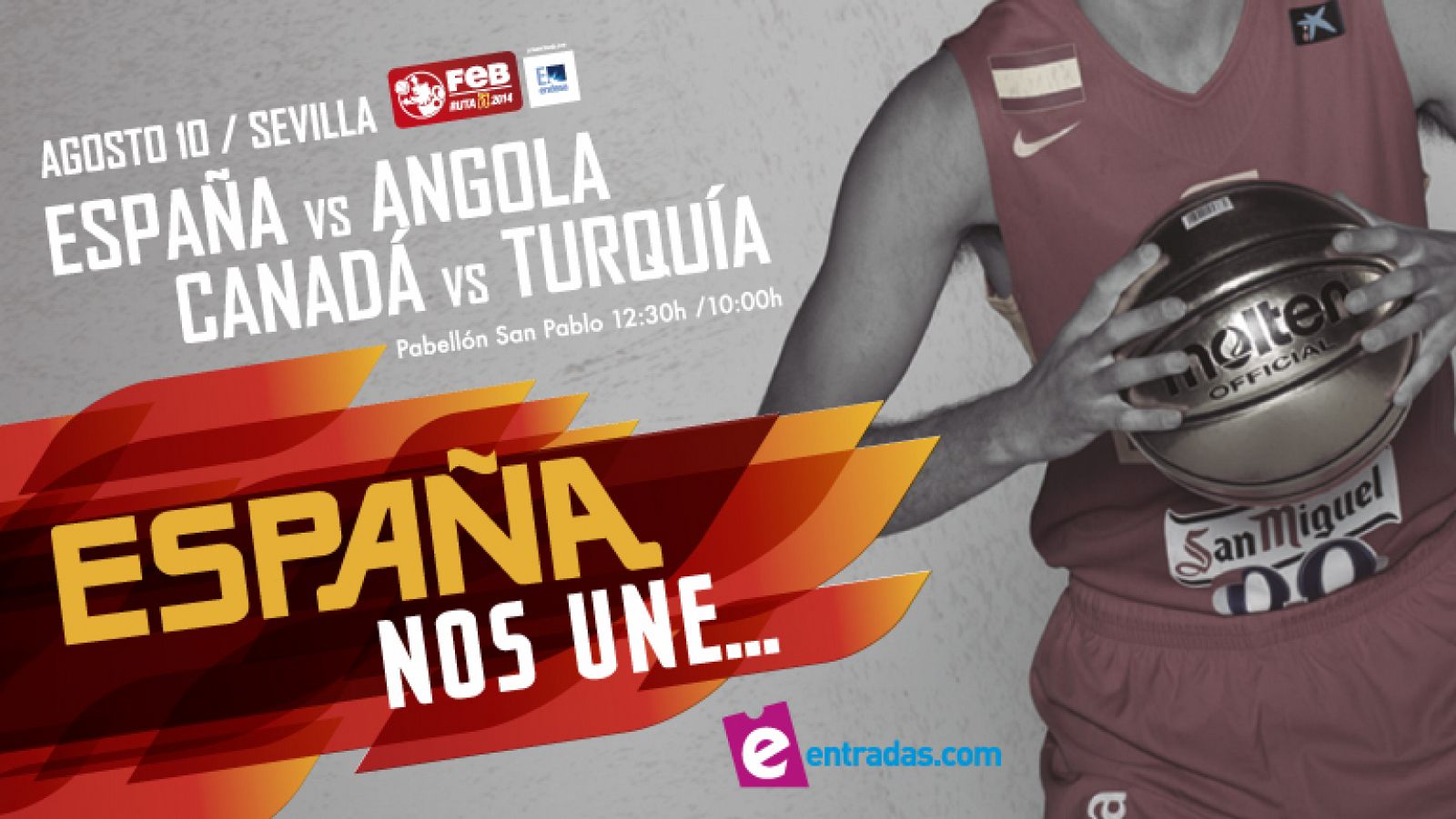 Cartel del España - Angola en Sevilla