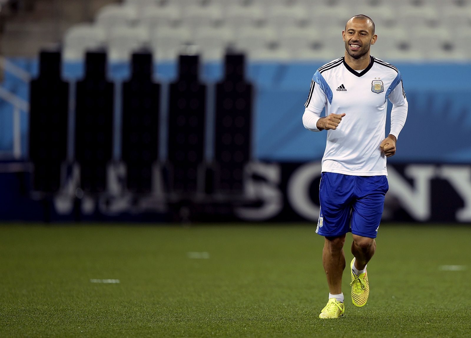 Javier Mascherano, en un entrenamiento con Argentina.