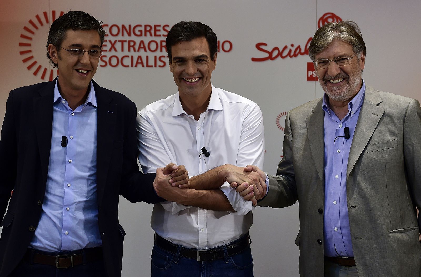 Eduardo Madina, Pedro Sánchez y José Antonio Pérez Tapias