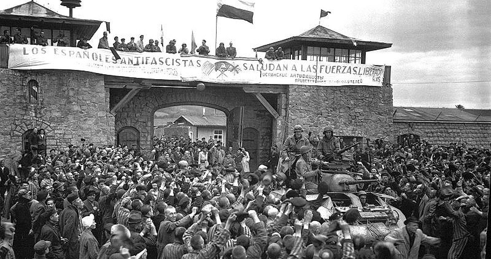 Liberación de presos en el campo de concentración austriaco de Mauthausen