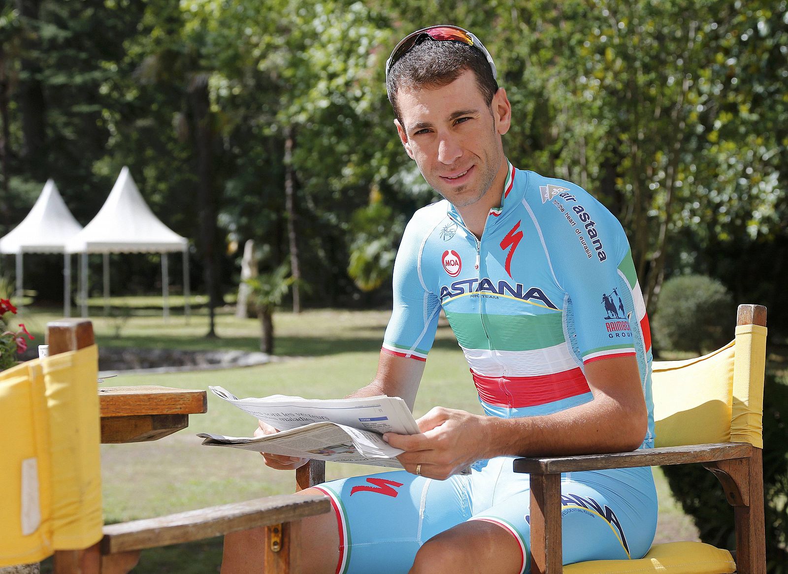 El líder del Tour, Vincenzo Nibali, en el día de descanso