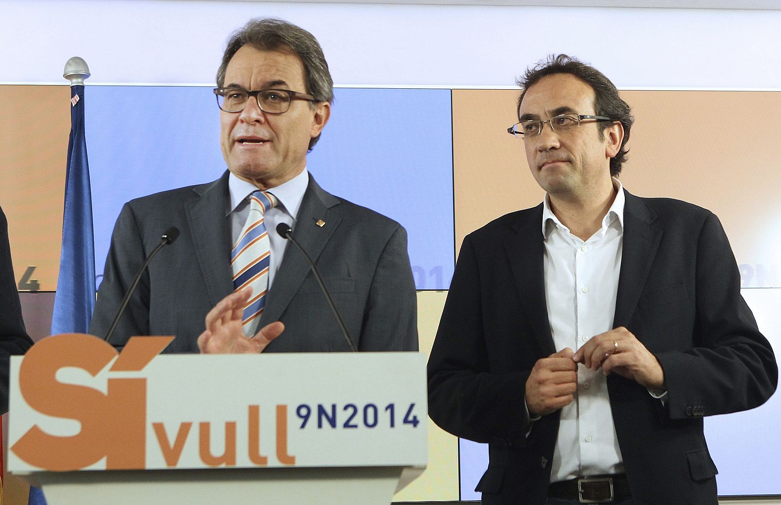 Artur Mas (i), junto a Josep Rull, nuevo coordinador general de Convergència