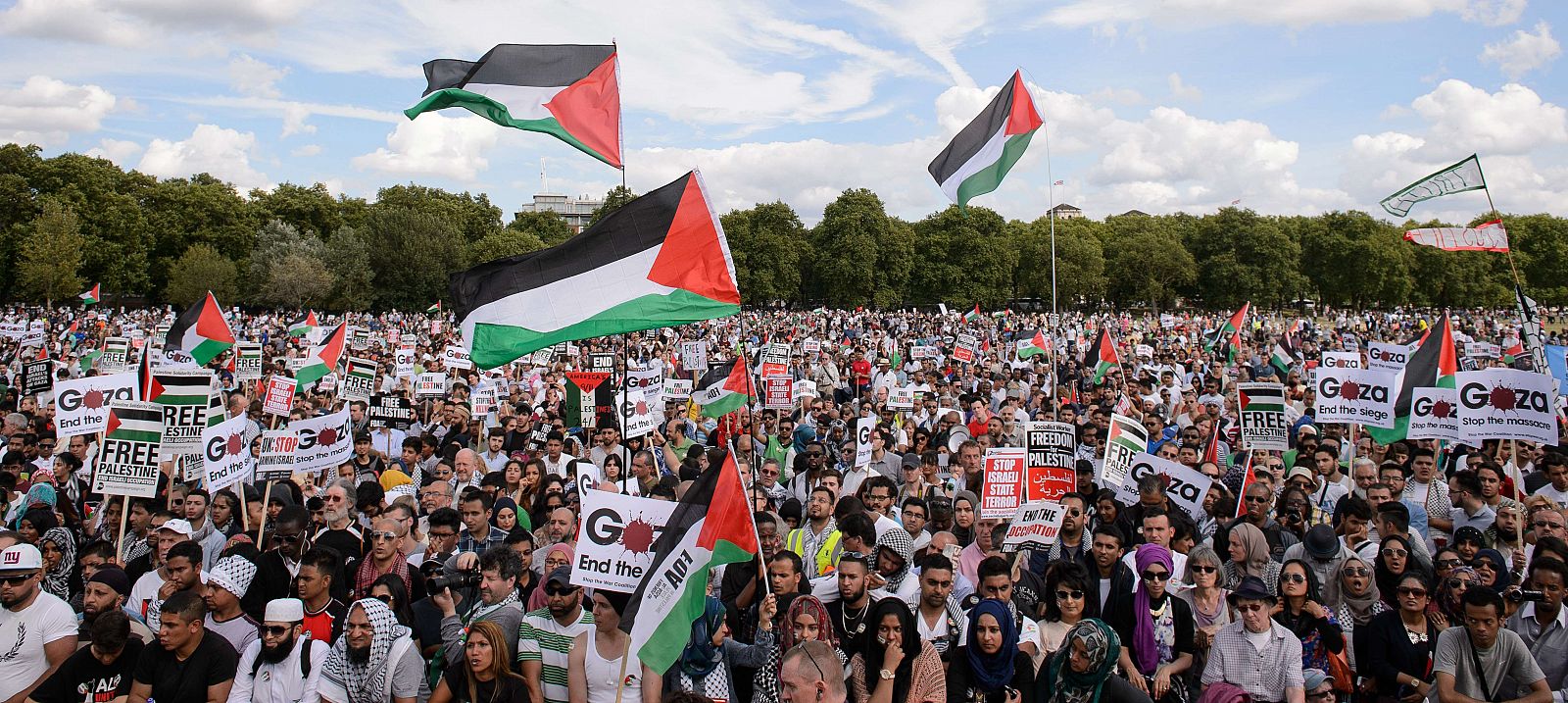Manifestación en Londres contra la ofensiva israelí en Gaza.