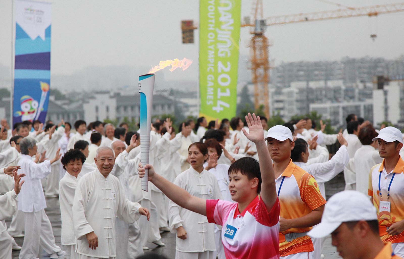 La llama de los II JJOO de la Juventud llega a la ciudad china de Nankín.