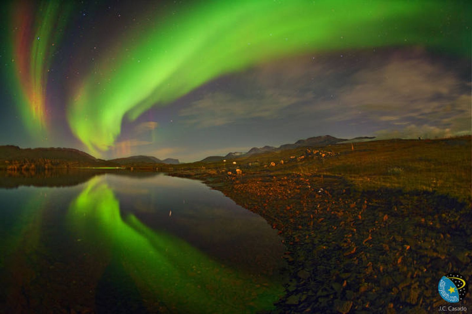 Aurora boreal captada en agosto de 2013 por el proyecto GLORIA.
