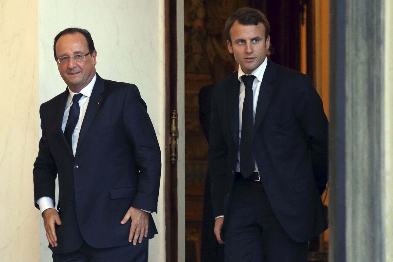 François Hollande y Emmanuel Macron, el nuevo ministro de Economía, en una imagen de archivo.