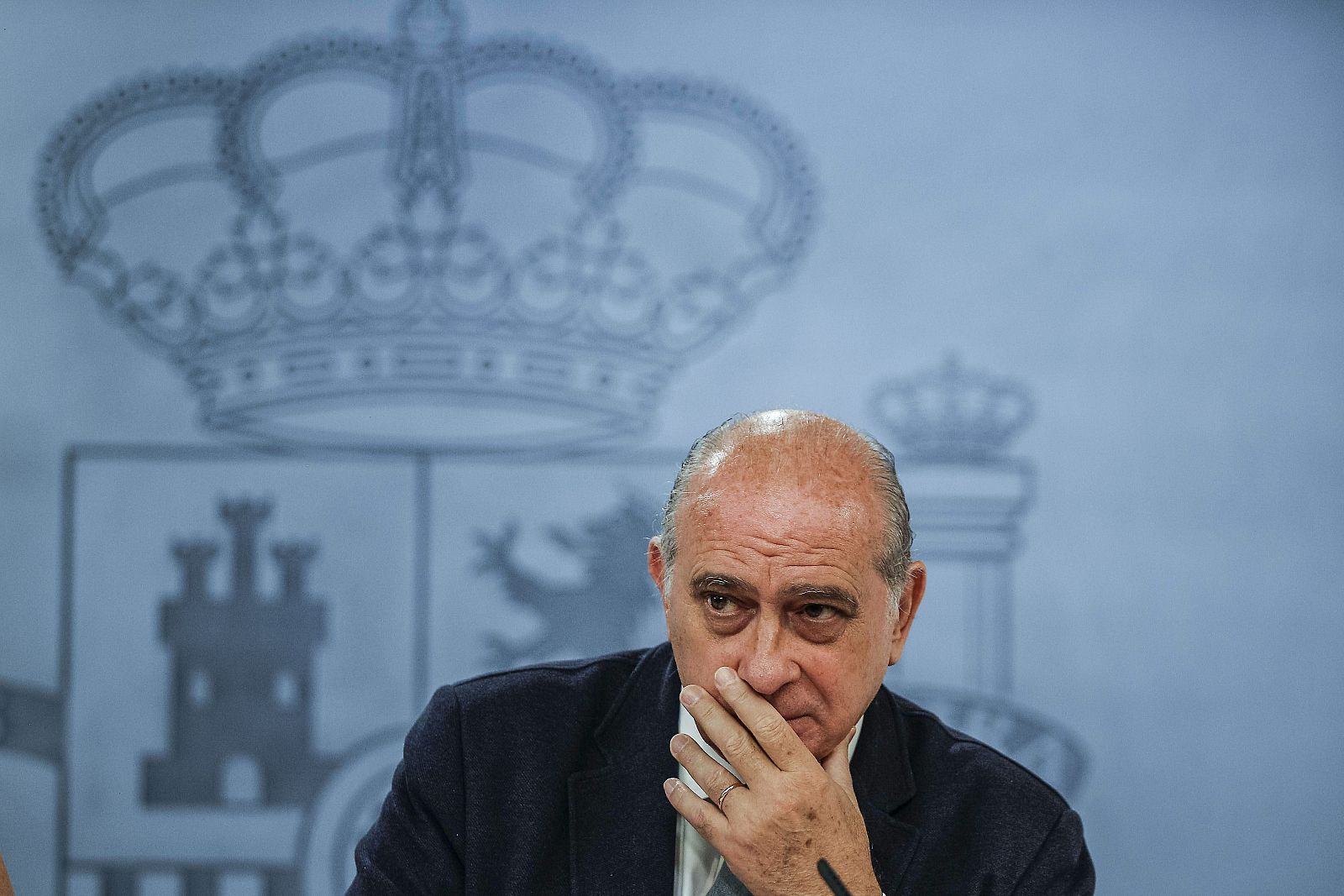 El ministro del Interior, Jorge Fernández Díaz, durante la rueda de prensa posterior a la reunión del Consejo de Ministros.