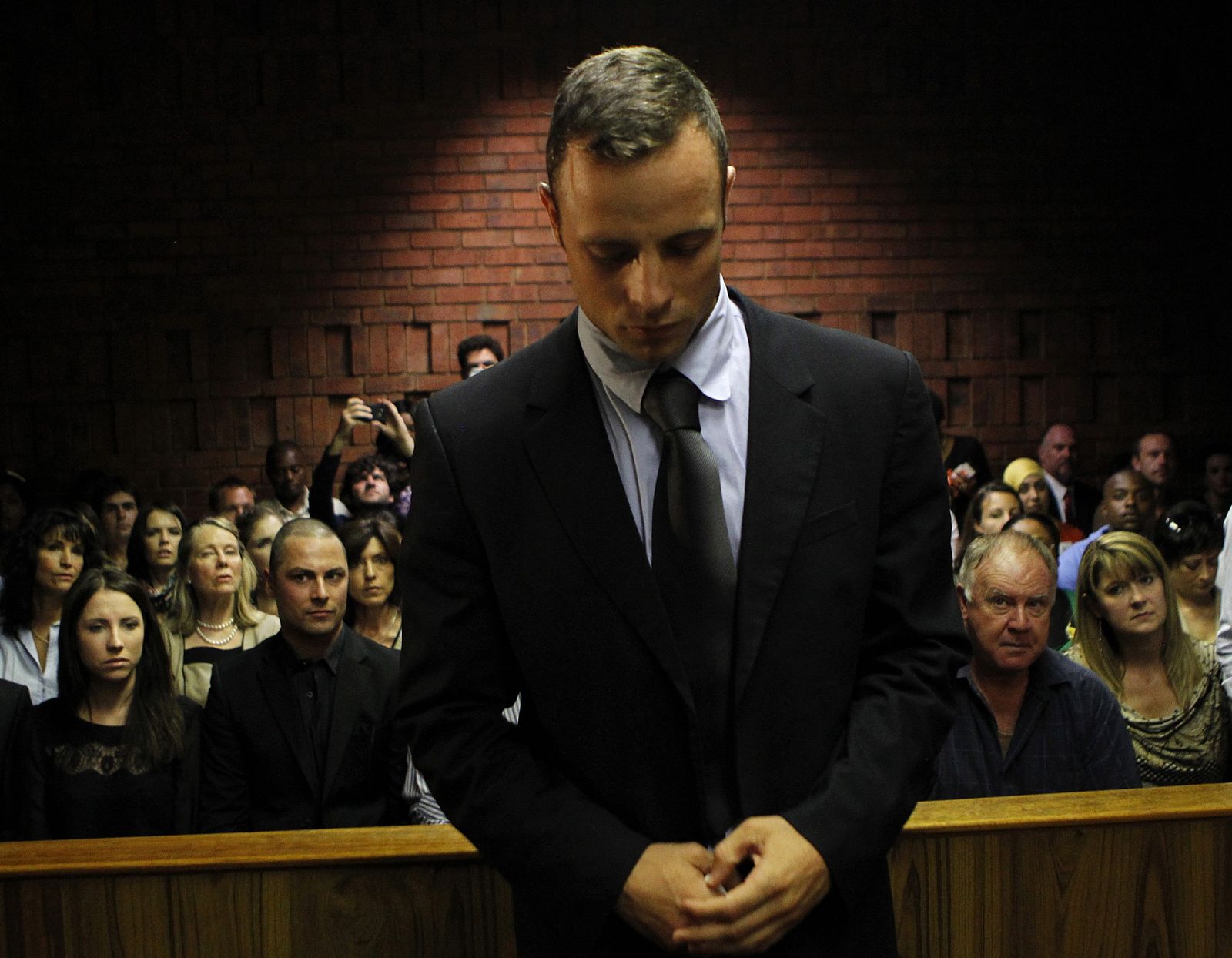 El atleta Oscar Pistorius, en uno de los momentos del juicio.