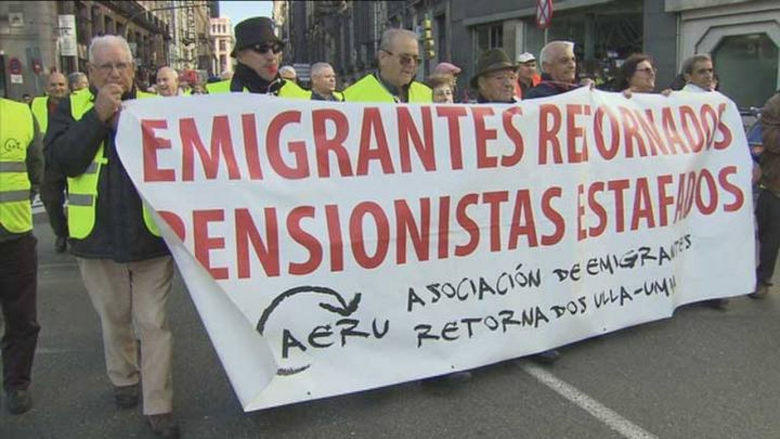 Protesta de emigrantes jubilados retornados