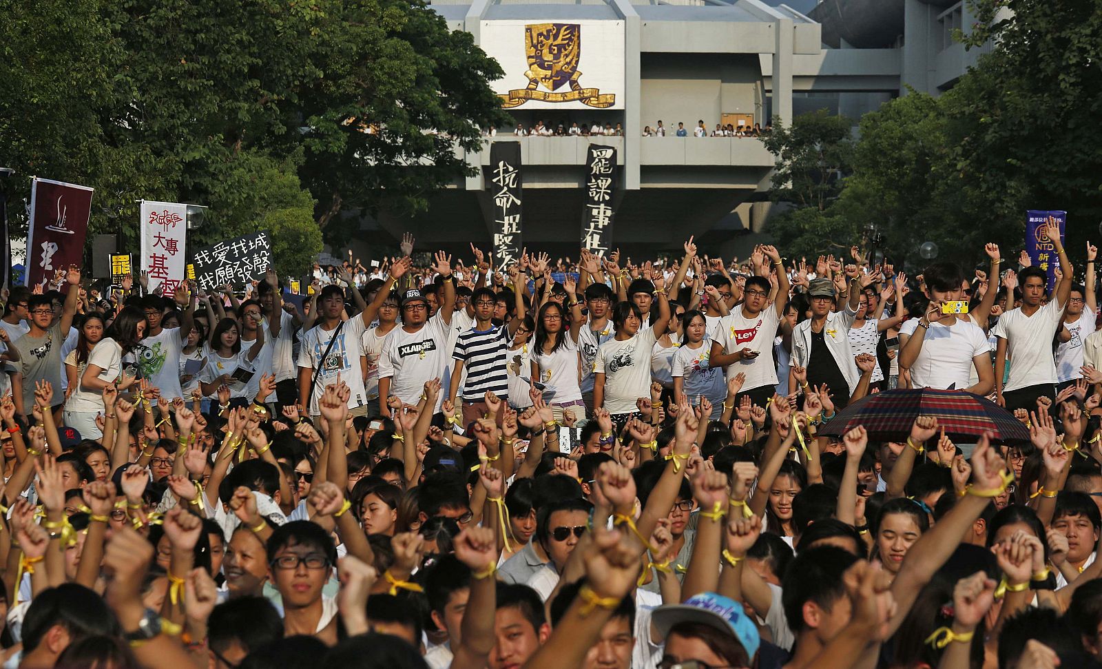Estudiantes de varias universidades desafían en Hong Kong el poder del Partido Comunista chino.