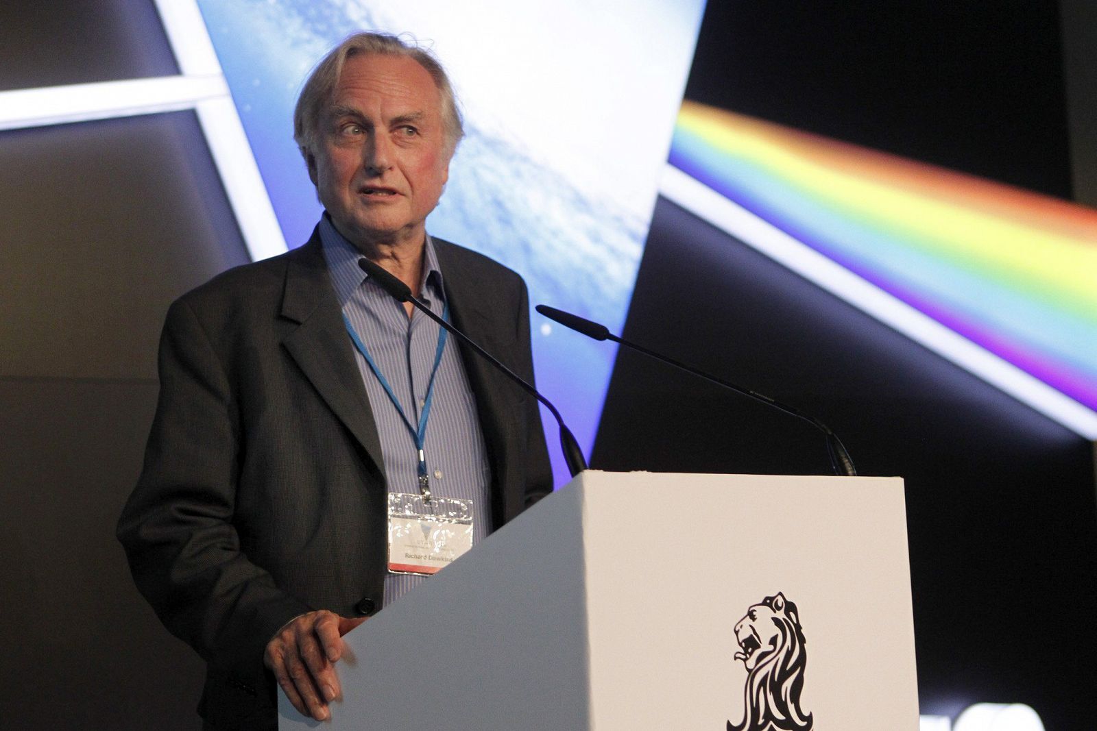 El biólogo evolucionista británico Richard Dawkins, durante su intervención en el festival científico Starmus 2014 en Tenerife.