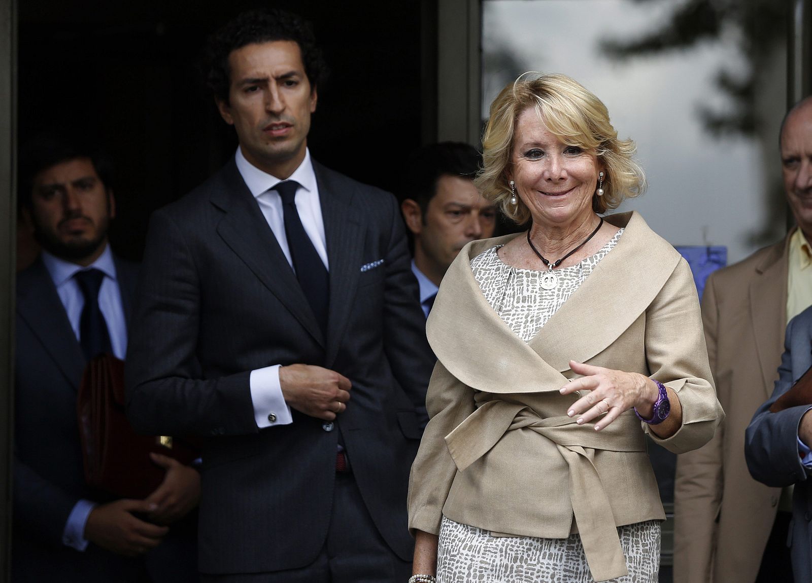 La presidenta del PP de Madrid, Esperanza Aguirre, a su salida del juzgado este lunes.