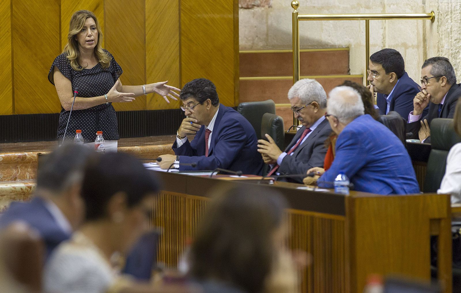 La presidenta de la Junta de Andalucía, Susana Díaz, en la sesión de control al gobierno en el Parlamento andaluz.
