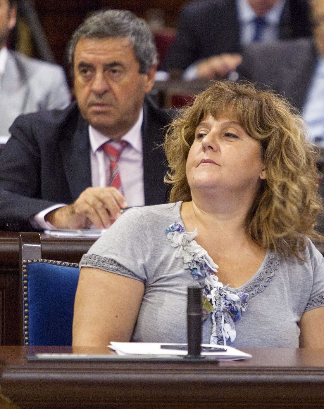 Joana Maria Camps durante el pleno en el Parlamento balear