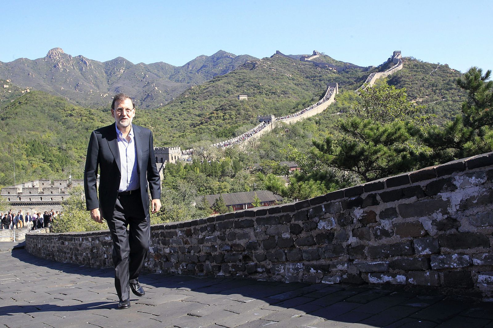 Mariano Rajoy durante su visita a la Gran Muralla China