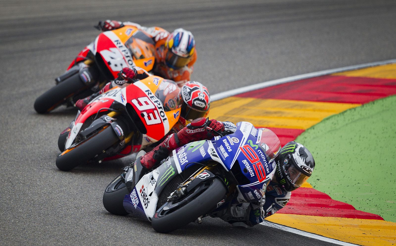 Lorenzo, Márquez y Pedrosa