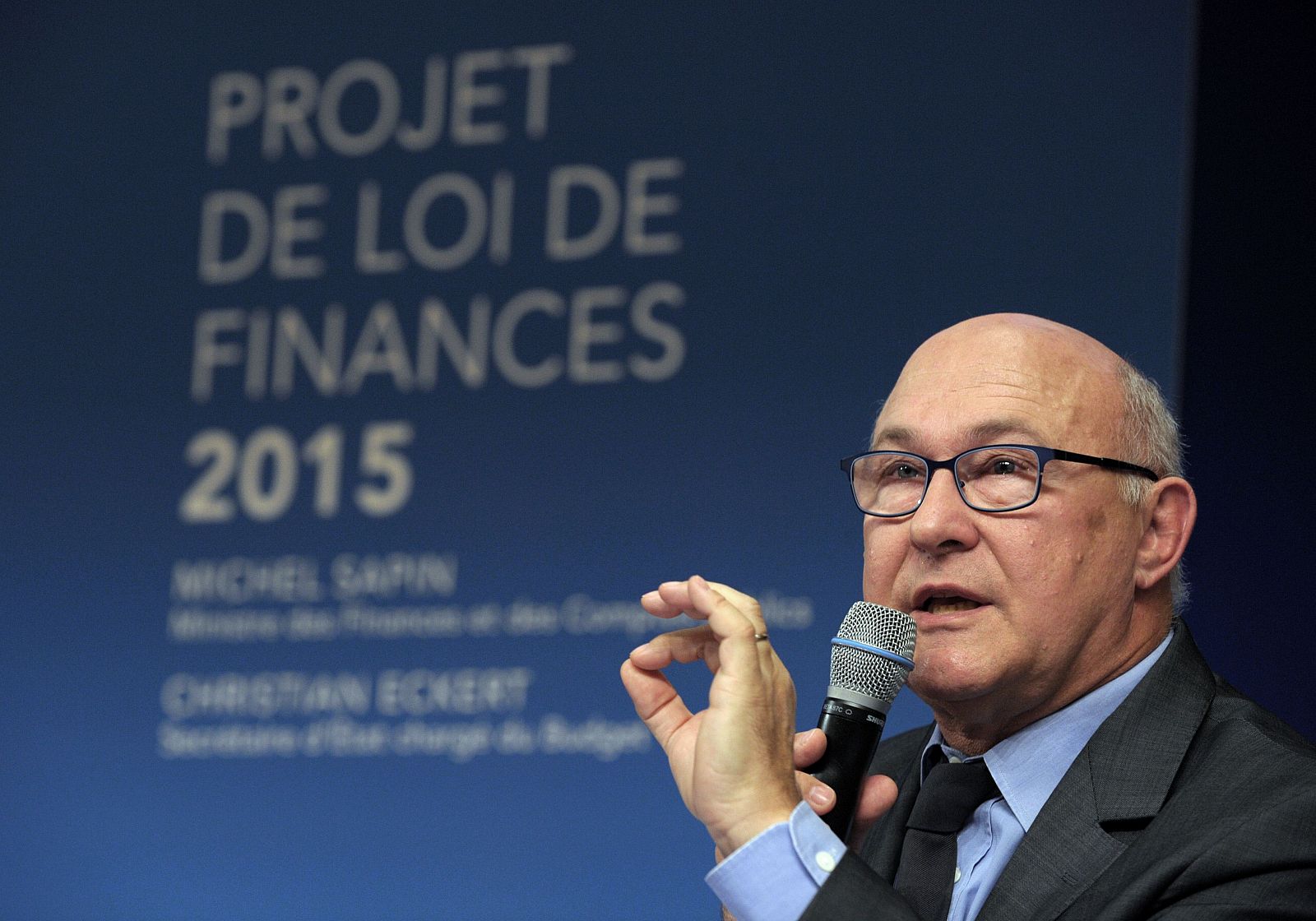 El ministro de Finanzas, Michel Sapin, durante la presentación del presupuesto 2015