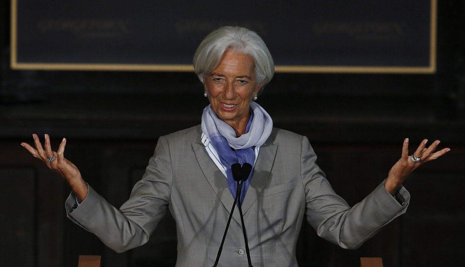 La directora gerente del FMI, Christine Lagarde, en Georgetown