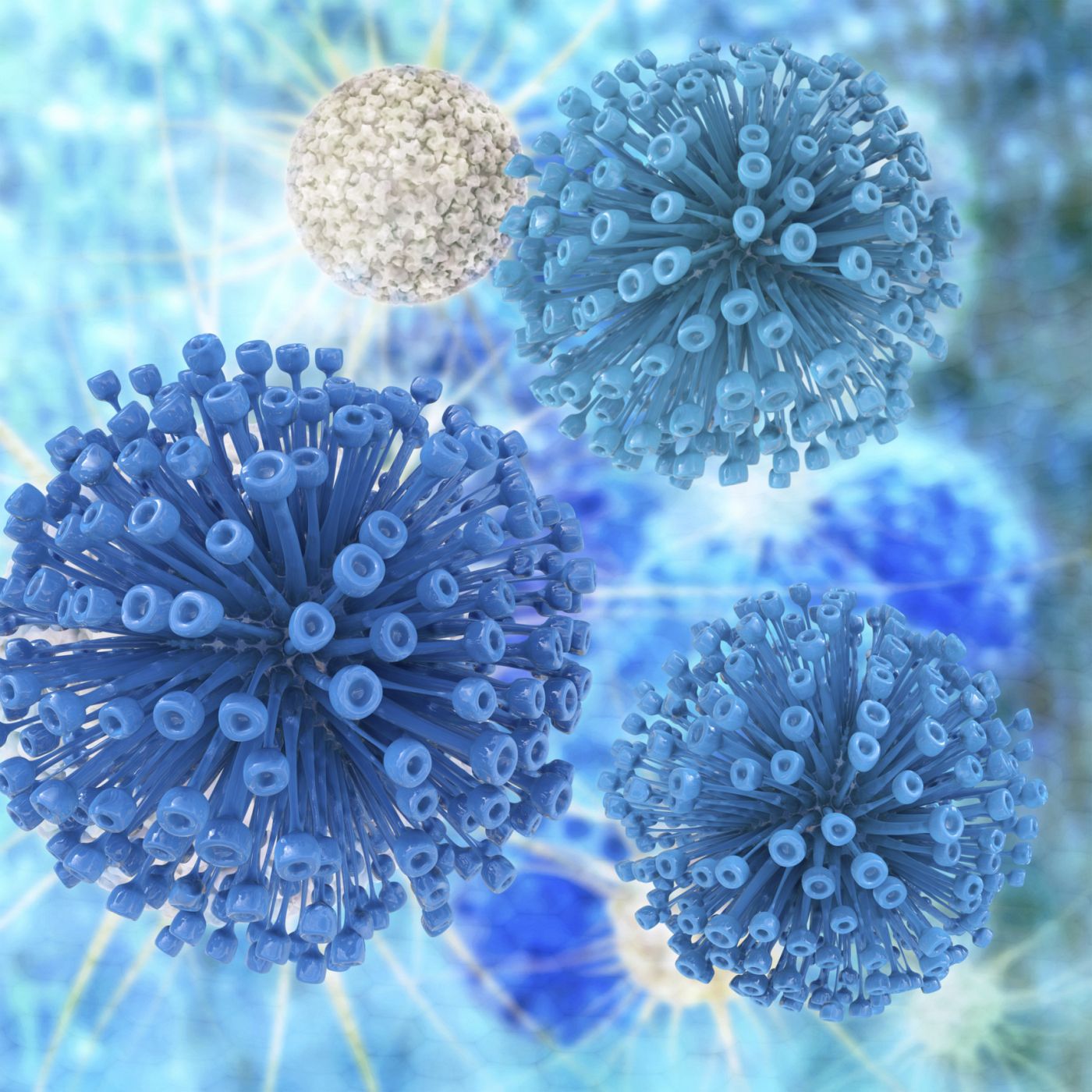 Una imagen tridimensional del virus del sida