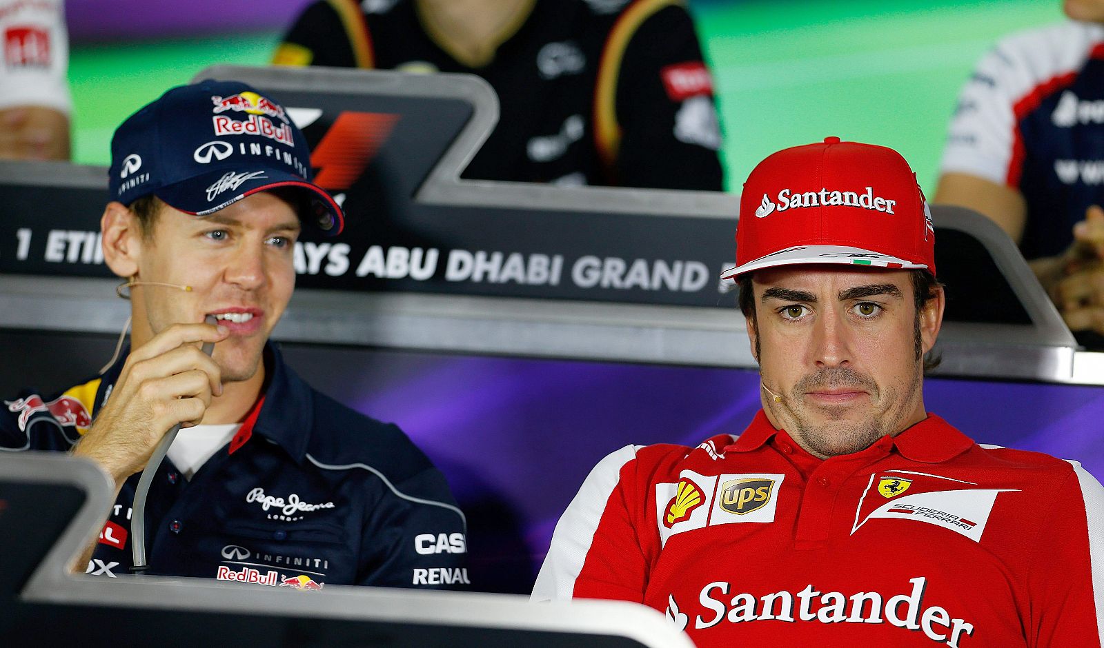 Sebastian Vettel y Fernando Alonso, en rueda de prensa en Suzuka