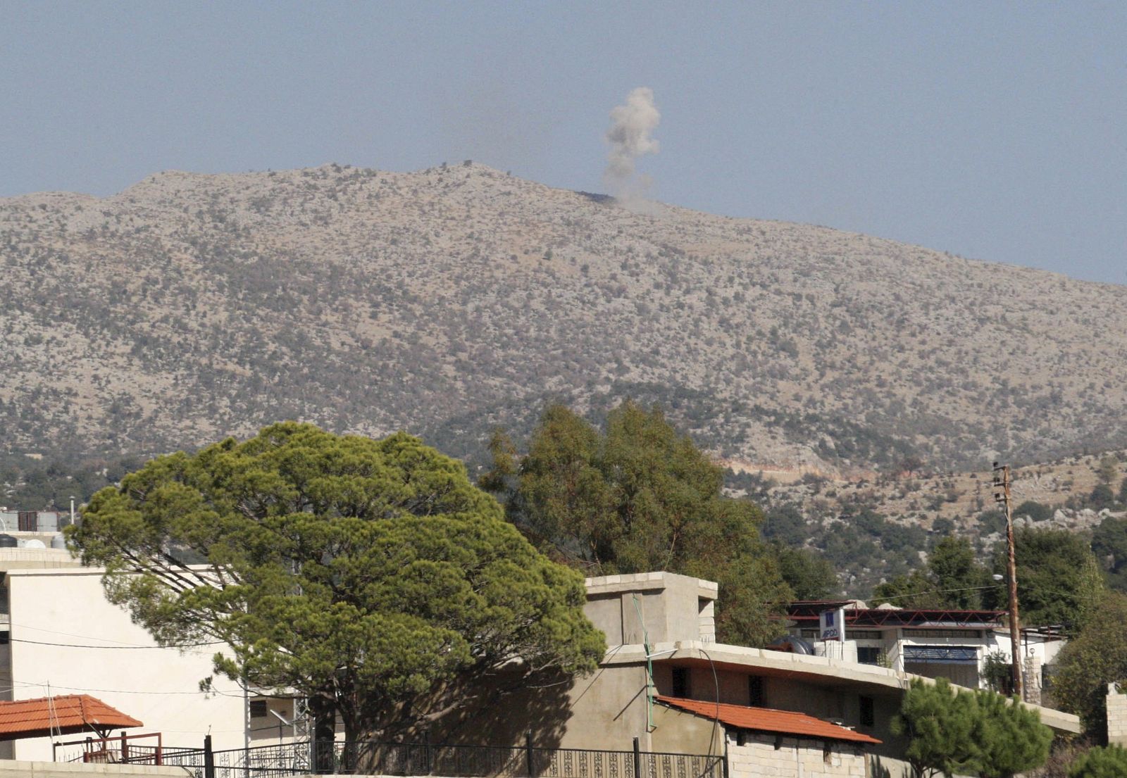 Smoke rises from shelling by the Israeli army towards the Lebanese Kfar Shouba hills near the Lebanese-Israeli border, southern Lebanon