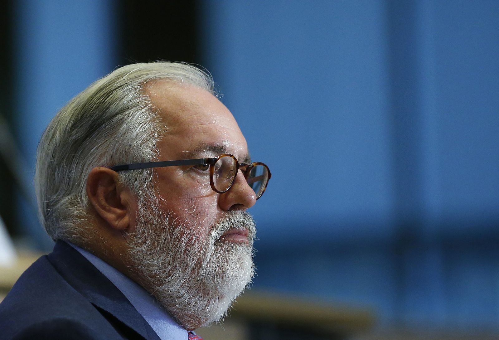 Climate Action and Energy European Commissioner-designate Canete of Spain addresses the European Parliament's Committee on Industry, Research and Energy in Brussels