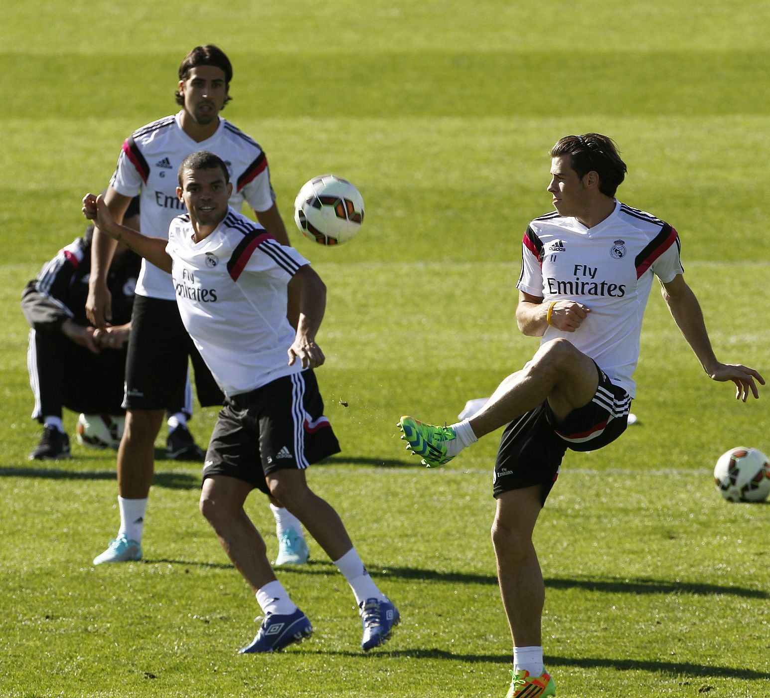 Gareth Bale, en un entrenamiento con el Real Madrid.