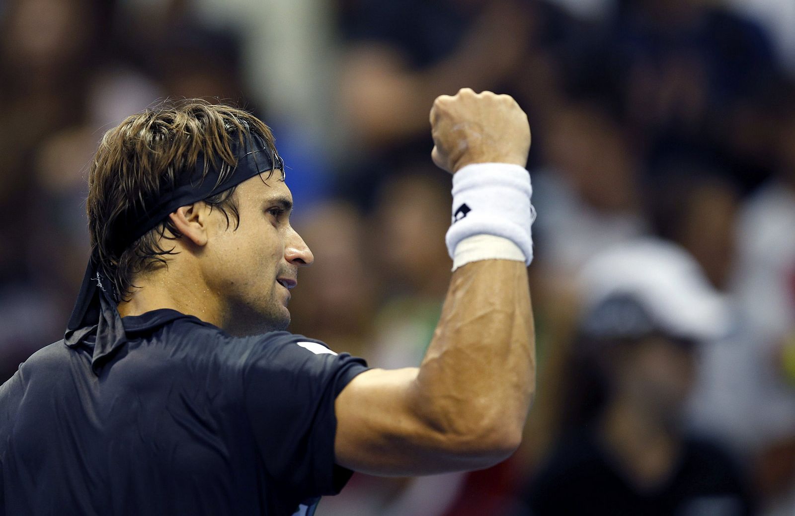 El tenista David Ferrer celebra su victoria
