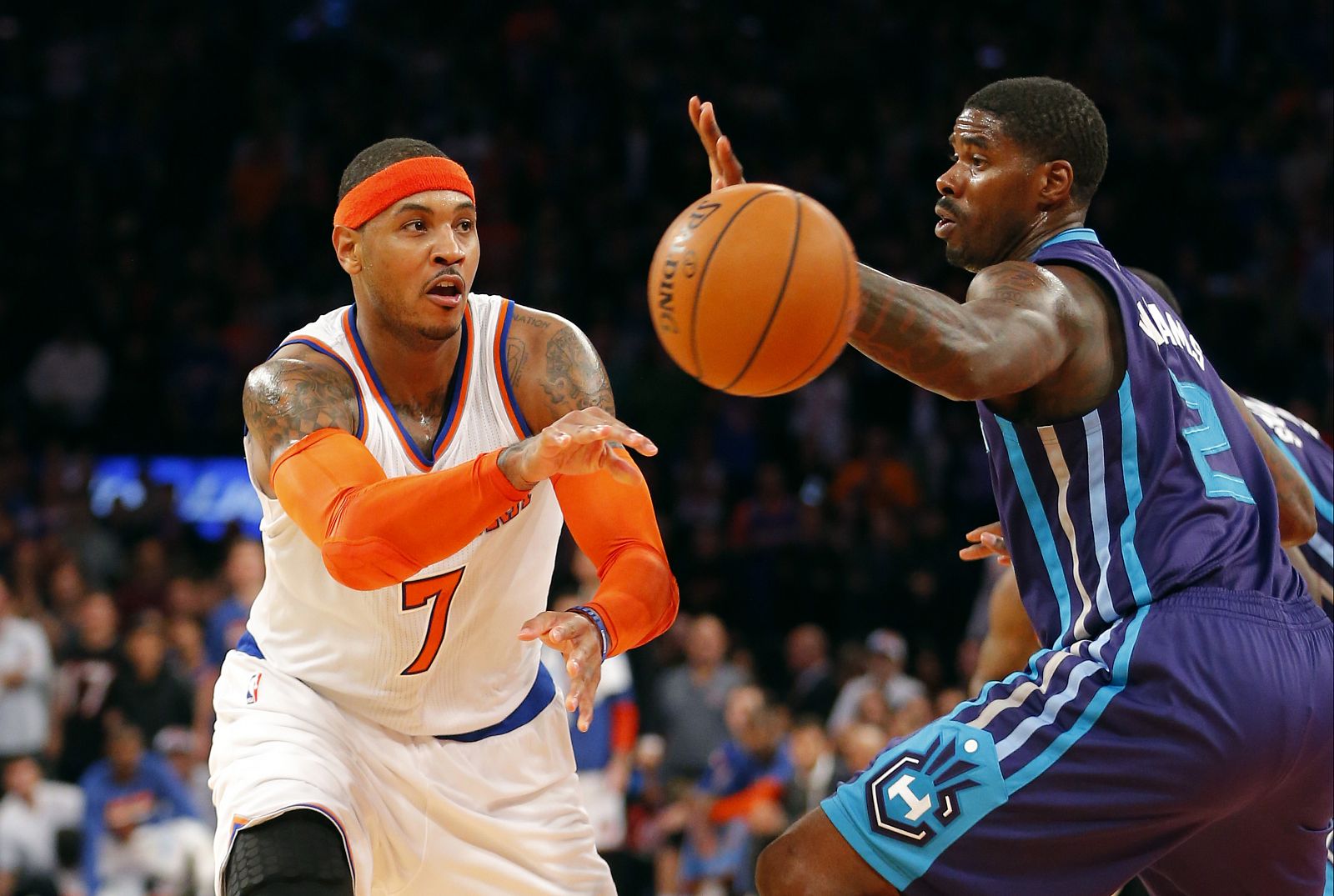 Carmelo Anthony, en el partido contra los Hornets.