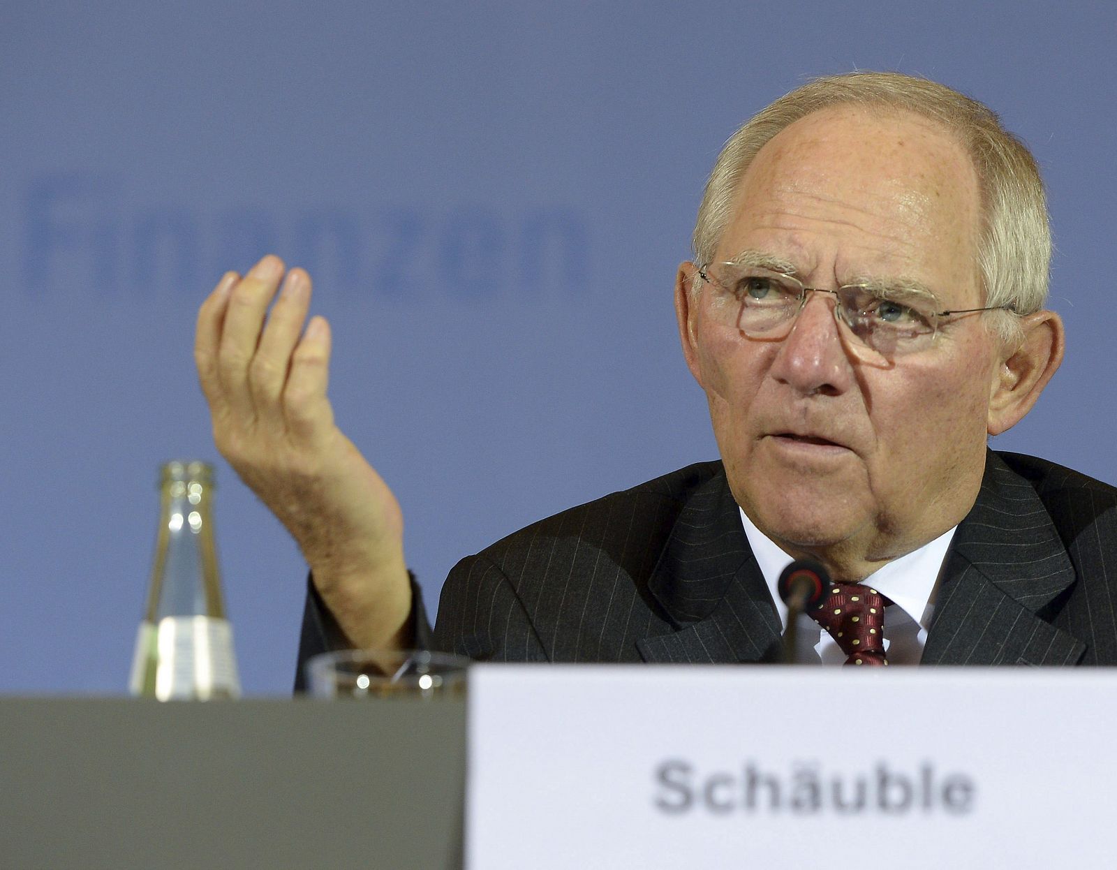 El ministro alemán de Finanzas, Wolfgang Schäuble, durante una rueda de prensa celebrada en Berlín